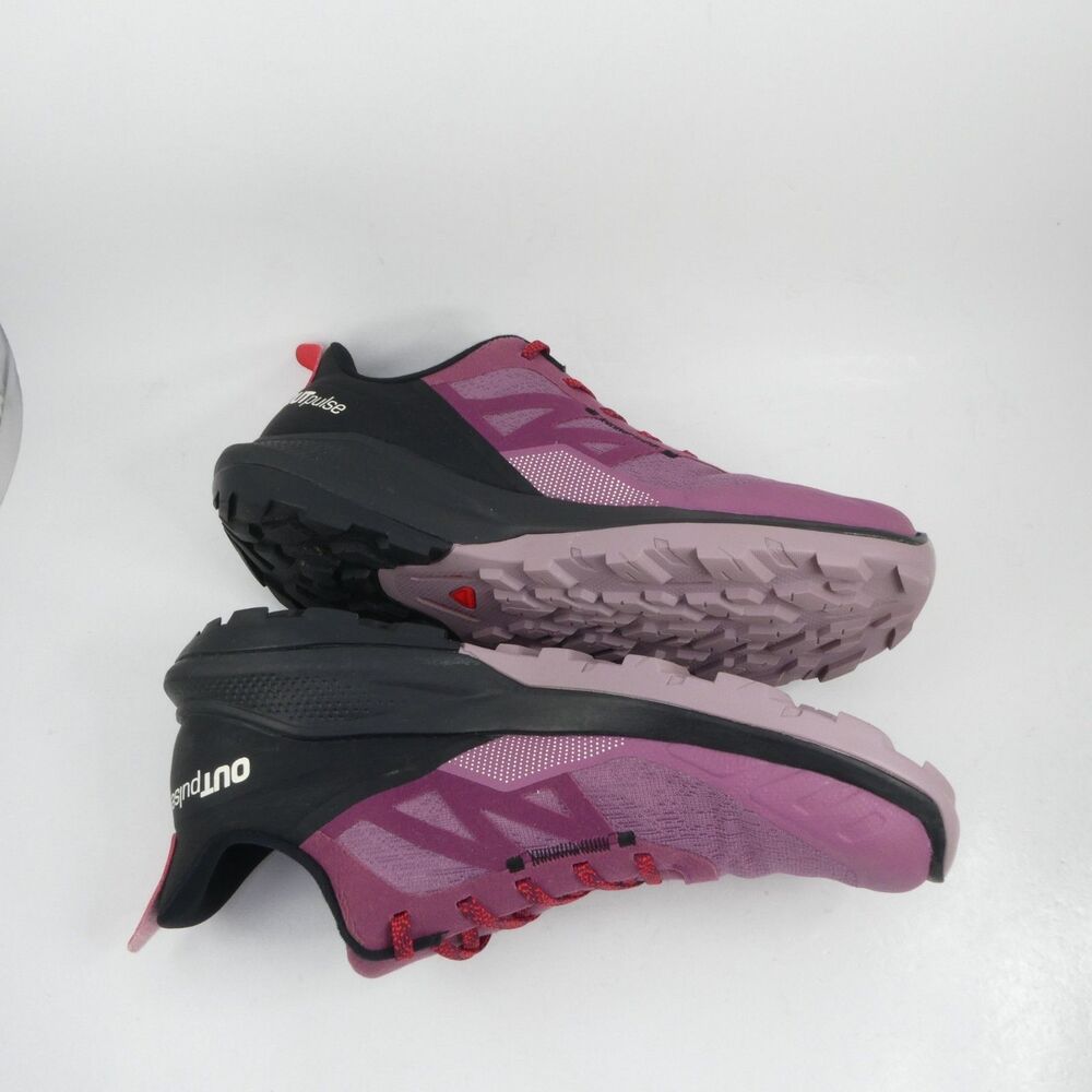 Salomon Women's Size 11 OUTPULSE Gore-Tex Hiking Shoes Tulipwood/Black/Poppy Red - Picture 5 of 10